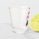 Rood penseel  kerstmis met gebak shot glas (Links)