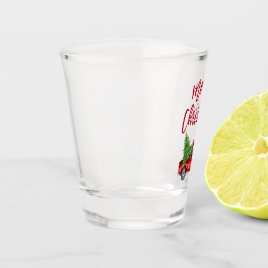 Rood penseel  kerstmis met gebak shot glas (Links)