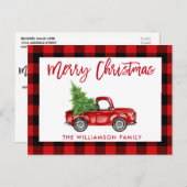 Rood penseel  met kerstavond briefkaart (Voorkant / Achterkant)