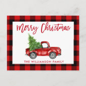 Rood penseel  met kerstavond briefkaart (Voorkant)