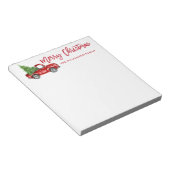 Rood penseelscript kerstboom notitieblok (Schuin)