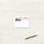 Rood penseelscript  kerstboom post-it® notes (Op bureau)