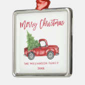 Rood penseelscript Waterverf  Vrachtplein Metalen Ornament (Links)