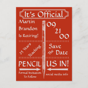  rood pensioen sparen de datum aankondigingskaart