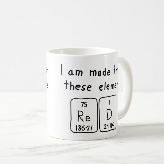 Rood periodiek lijstnaam mok (Voorkant rechts)