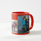 Rood personaliseer 3 FOTO-TEMPLATE Gift Coffee Mok (Voorkant rechts)