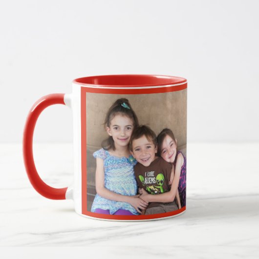 Rood personaliseer FOTO-TEMPLATE Coffee-Mok Mok (Links)