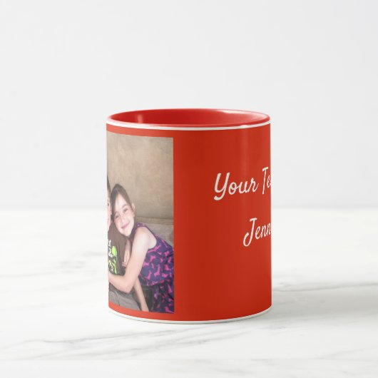 Rood personaliseer FOTO-TEMPLATE Coffee-Mok Mok (Midden)