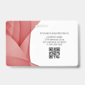 Rood | Personeelsfoto ID Bedrijfsbeveiliging Badge (Achterkant)