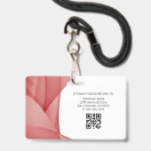 Rood | Personeelsfoto ID Bedrijfsbeveiliging Badge (Achterkant met lanyard)