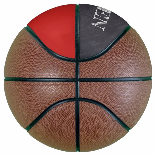 Rood persoonlijk naamnummer Chalkboard etsen Basketbal (Rechts)