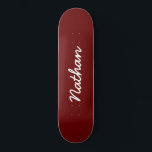 Rood  persoonlijk skateboard<br><div class="desc">Rode  skateboard. Een elegant,  zwart,  trendy skateboard. Pas je eigen naam aan. Maak een leuk cadeau voor jezelf of een verjaardagscadeau voor iemand van wie je houdt.</div>