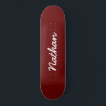 Rood  persoonlijk skateboard<br><div class="desc">Rode  skateboard. Een elegant,  zwart,  trendy skateboard. Pas je eigen naam aan. Maak een leuk cadeau voor jezelf of een verjaardagscadeau voor iemand van wie je houdt.</div>