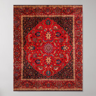 Rood perzisch afdrukken, Poster-papier met toegevo Poster