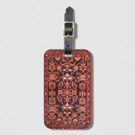 Rood Perzisch Antiek Aziatisch Oosters  Turks Bagagelabel (Voorkant (verticaal))