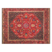 Rood Perzisch tapijt katoen tafelkleed (Voorkant (Horizontaal))