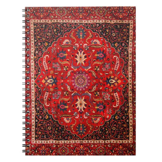 Rood Perzisch tapijt spiraal Notitieboek (Voorkant)