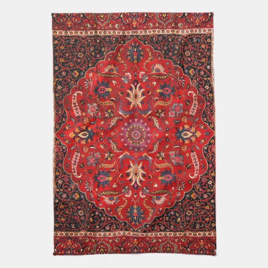 Rood Perzisch tapijt Theedoek (Verticaal)