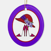 Rood Pet 2 Keramisch Ornament (Links)