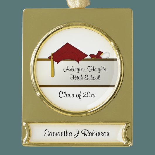 Rood Pet Afstuderen Banner Ornament Verguld Banner Ornament