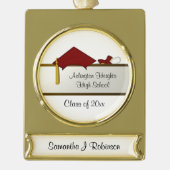 Rood Pet Afstuderen Banner Ornament Verguld Banner Ornament (Voorkant)