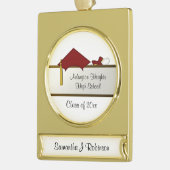 Rood Pet Afstuderen Banner Ornament Verguld Banner Ornament (Links)