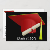 Rood Pet Afstuderen Kaart (Voorkant / Achterkant)