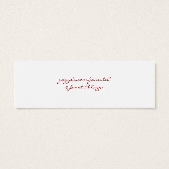 Rood Pet Book Mark Mini Visitekaartjes (Achterkant)