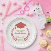 Rood Pet en Laurel Graduation Party Paper Bord (Feest)