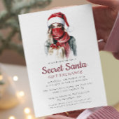 Rood Pet en sjaal Geheim Kerstfeest Kaart