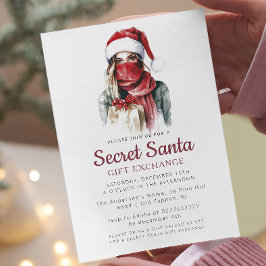 Rood Pet en sjaal Geheim Kerstfeest Kaart