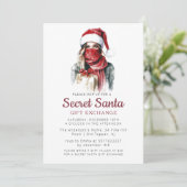 Rood Pet en sjaal Geheim Kerstfeest Kaart (Staand voorkant)