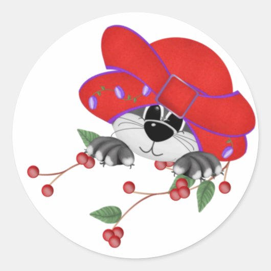Rood Pet Kat Sticker (Voorkant)