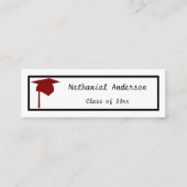 Rood Pet - Naam Afstuderen Kaarten invoegen Mini Visitekaartje (Voorkant)