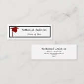 Rood Pet - Naam Afstuderen Kaarten invoegen Mini Visitekaartje (Voorkant / Achterkant)