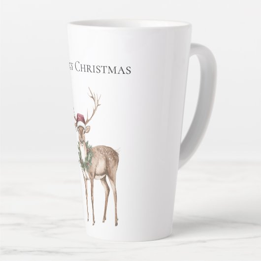 Rood Pet rendier kerst Latte Mok (Rechterhoek)