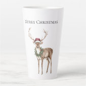 Rood Pet rendier kerst Latte Mok (Voorkant)