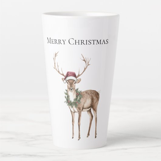 Rood Pet rendier kerst Latte Mok (Voorkant)