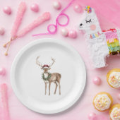 Rood Pet rendier kerst Papieren Bordje (Feest)