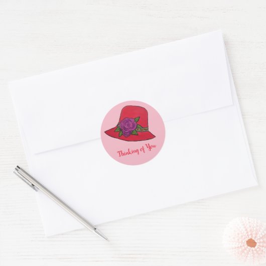 Rood Pet Ronde Sticker (Envelop)