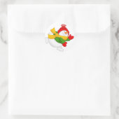 Rood Pet Sneeuwman Ronde Stickers (Tas)