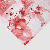 Rood Pet Sneeuwman Vakantie Tissue Papier (Detail)