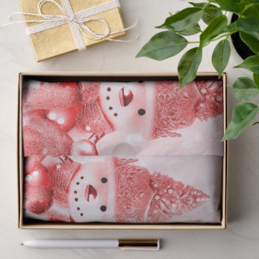 Rood Pet Sneeuwman Vakantie Tissue Papier (Geschenk)