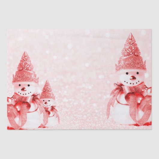Rood Pet Sneeuwman Vakantie Tissue Papier (Voorkant)