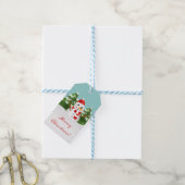 Rood Pet Sneeuwman Vuurboom Winterbos Kerstmis Cadeaulabel (Met Touw)