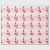 Rood Pet Sneeuwman Wrapping Papier (Vlak)