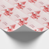Rood Pet Sneeuwman Wrapping Papier (Hoek)