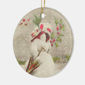 Rood Pet Snowwoman Ornament (Links)