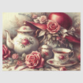  rood Pet Tea Party Tissuepapier (Voorkant)