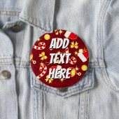Rood — pet van Santa Ronde Button 4,0 Cm (In situ)